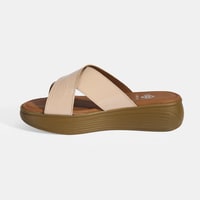 Kadın Pudra Dolgu Topuklu Deri Terlik