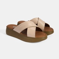 Kadın Pudra Dolgu Topuklu Deri Terlik