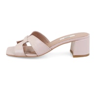 Kadın Pudra Kroko Baskılı Deri Terlik