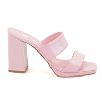 Kadın Pudra Rugan Deri Platformlu Terlik