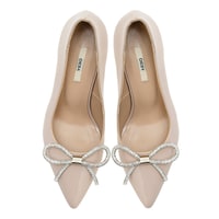 Kadın Pudra Rugan Deri Stiletto 