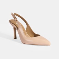 Kadın Pudra Rugan Topuklu Ayakkabı