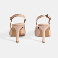 Kadın Pudra Rugan Topuklu Ayakkabı