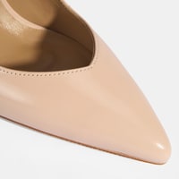 Kadın Pudra Rugan Topuklu Ayakkabı