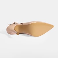 Kadın Pudra Rugan Topuklu Ayakkabı