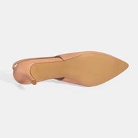 Kadın Pudra Slingback Deri Topuklu Ayakkabı 