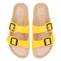 Kadın Sarı Ayarlanabilir Tokalı Terlik