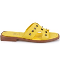 Kadın Sarı Deri Terlik