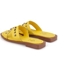 Kadın Sarı Deri Terlik