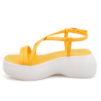 Kadın Sarı Dolgu Tabanlı Sandalet