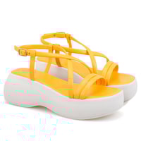 Kadın Sarı Dolgu Tabanlı Sandalet