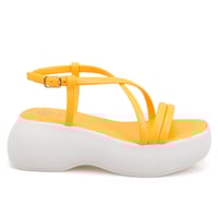 Kadın Sarı Dolgu Tabanlı Sandalet