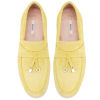 Kadın Sarı Süet Deri Loafer