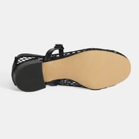 Kadın Siyah Ayarlanabilir Metal Tokalı File Babet