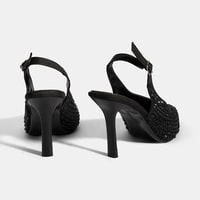 Kadın Siyah Ayarlanabilir Metal Tokalı Taşlı Abiye Ayakkabı