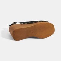 Kadın Siyah Ayarlanabilir Toka Detaylı Süet Dolgu Topuklu Sandalet