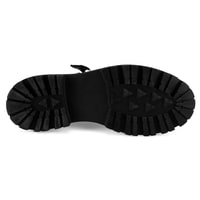 Kadın Siyah Ayarlanabilir Tokalı Deri Günlük Ayakkabı