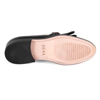 Kadın Siyah Ayarlanabilir Tokalı Deri Loafer