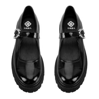 Kadın Siyah Ayarlanabilir Tokalı Deri Günlük Ayakkabı