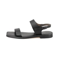 Kadın Siyah Ayarlanabilir Tokalı Deri Sandalet