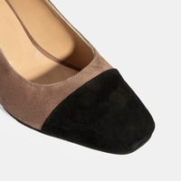 Kadın Siyah Ayarlanabilir Tokalı Süet Topuklu Ayakkabı