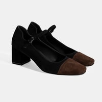 Kadın Siyah Ayarlanabilir Tokalı Süet Topuklu Ayakkabı