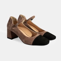 Kadın Siyah Ayarlanabilir Tokalı Süet Topuklu Ayakkabı