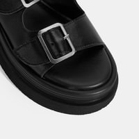 Kadın Siyah Ayarlanabilir Tokalı Terlik