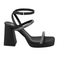 Kadın Siyah Ayarlanabilir Tokalı Topuklu Sandalet