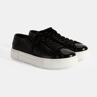 Kadın Siyah Bağcıklı Deri Günlük Ayakkabı