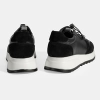 Kadın Siyah Bağcıklı Deri Spor Ayakkabı