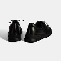 Kadın Siyah Bağcıklı DesaComfort Deri Ayakkabı