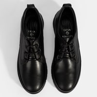 Kadın Siyah Bağcıklı DesaComfort Deri Ayakkabı