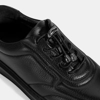 Kadın Siyah Bağcıklı Günlük Deri Ayakkabı