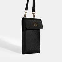 Kadın Siyah Çapraz Telefon Çantası 