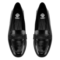 Kadın Siyah Deri Babet