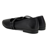 Kadın Siyah Deri Babet