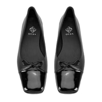 Kadın Siyah Deri Babet