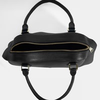 Kadın Siyah Deri Çanta Aksesuarlı Büyük Omuz Çantası