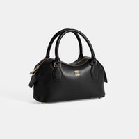 Kadın Siyah Deri Çanta Aksesuarlı Mini El Çantası