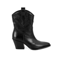Kadın Siyah Deri Kovboy Bot
