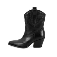 Kadın Siyah Deri Kovboy Bot