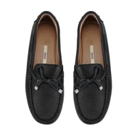 Kadın Siyah Deri Loafer