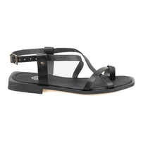 Kadın Siyah Deri Sandalet