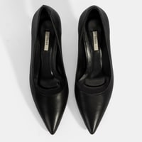 Kadın Siyah Deri Stiletto