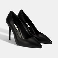 Kadın Siyah Deri Stiletto