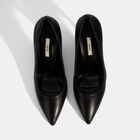 Kadın Siyah Deri Stiletto