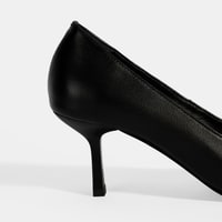 Kadın Siyah Deri Stiletto