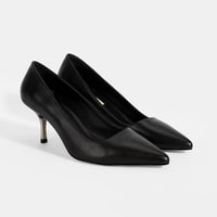 Kadın Siyah Deri Stiletto