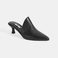 Kadın Siyah Deri Terlik 